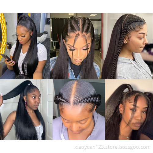 Glueless Lace Front Wigs For Black Women 360 Hd Transparent Straight Lace Front Wig 100% Virgin Full Lace Human Hair Wigs Vendor